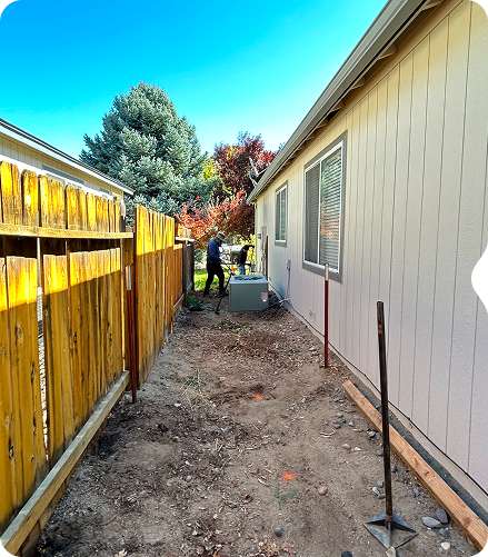 Backyard before the landscaping transformation